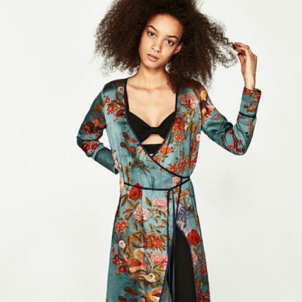 Zara Printed Kimono Dress